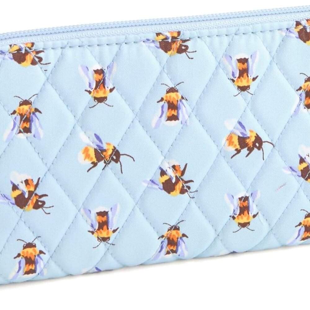 Women's Cotton Wallet Zipper Closure Card Slots Compact Organizer